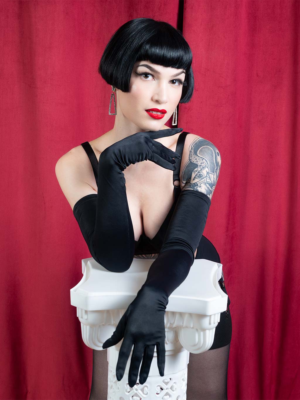 Long Black Gloves A2017 - Image 3